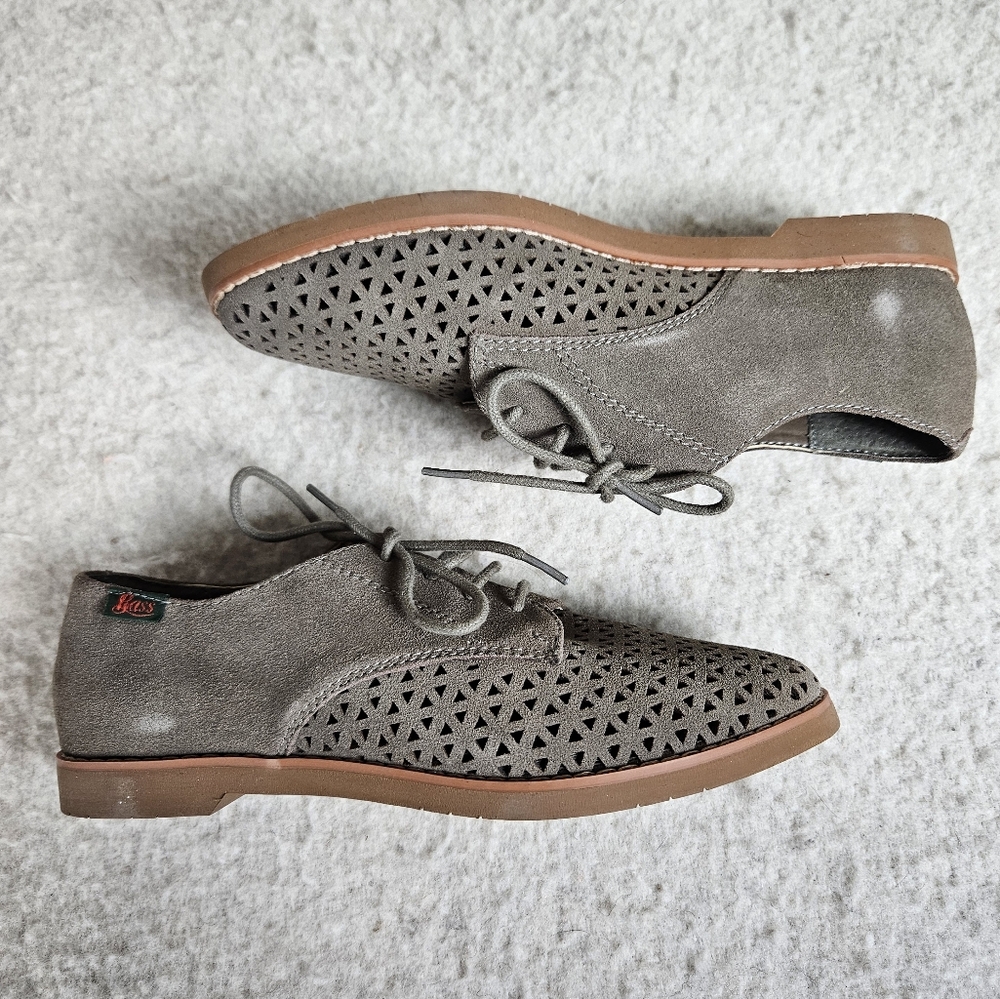 (NEW) G.H. Bass and Co. Searock Ellie Oxford Loafers Tan Suede Size 7